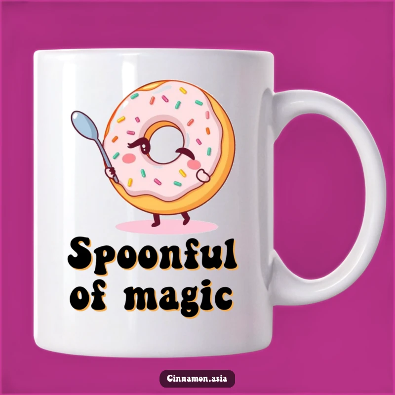 Funny Levitating Donut Mug: Winking Sprinkle Character, Magical Spoon Trick, Perfect Funny Gift!