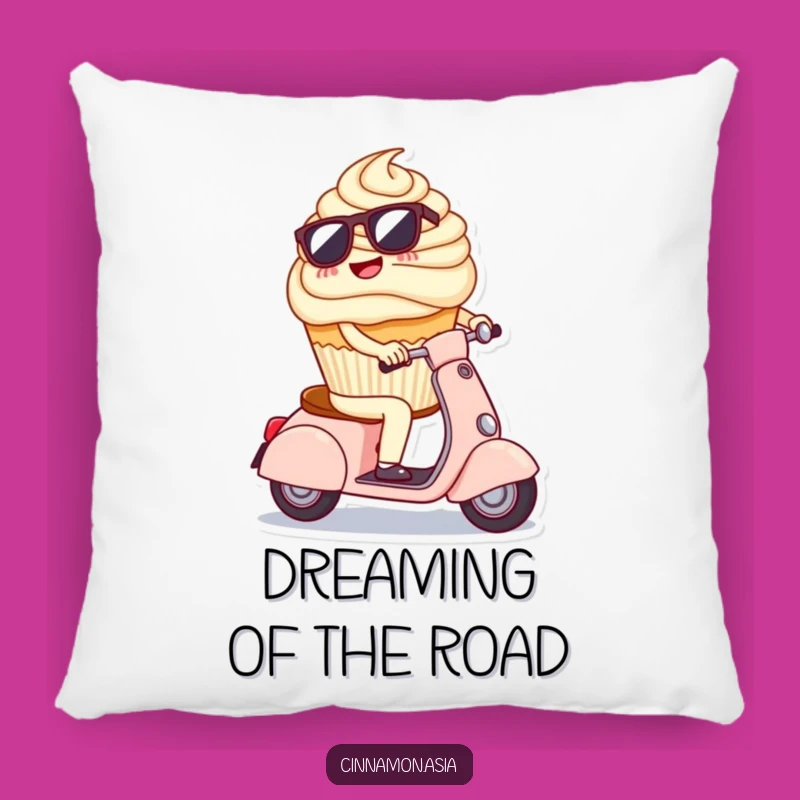 Funny Cool Cupcake Pillow: Sunglasses Scooter Rider, Comfy and Hilarious Funny Gift!
