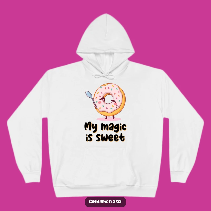 Funny Donut Magic Hoodie: Winking Sprinkle Character, Cozy and Sweet Funny Gift!