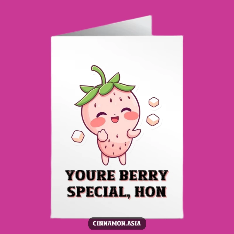 Free Printable Strawberry Juggling Birthday Card - Sweet Downloadable Gift