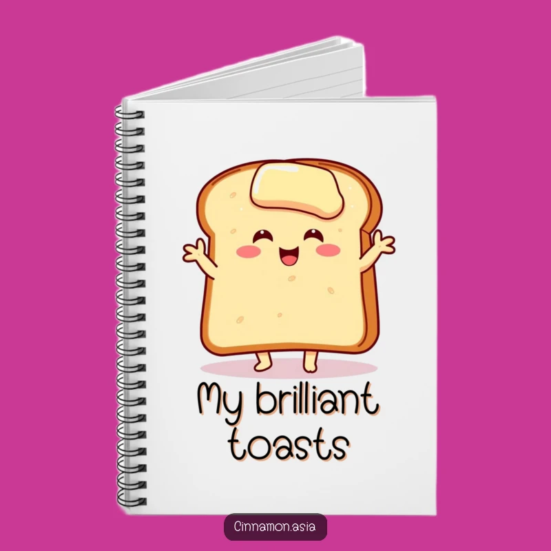 Funny Toast Dancer Notebook: Buttered Slice Doing a Joyful Pose, Perfect Funny Gift for Notes!
