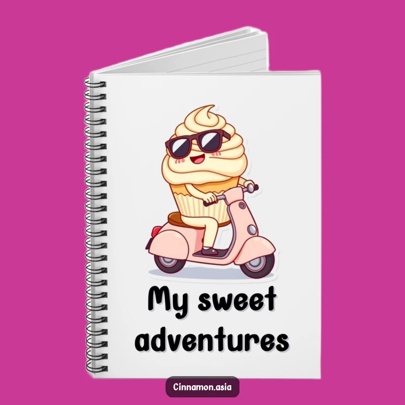 Funny Cupcake Scooter Notebook: Cool Sunglasses Character, Perfect Funny Gift for Notes!