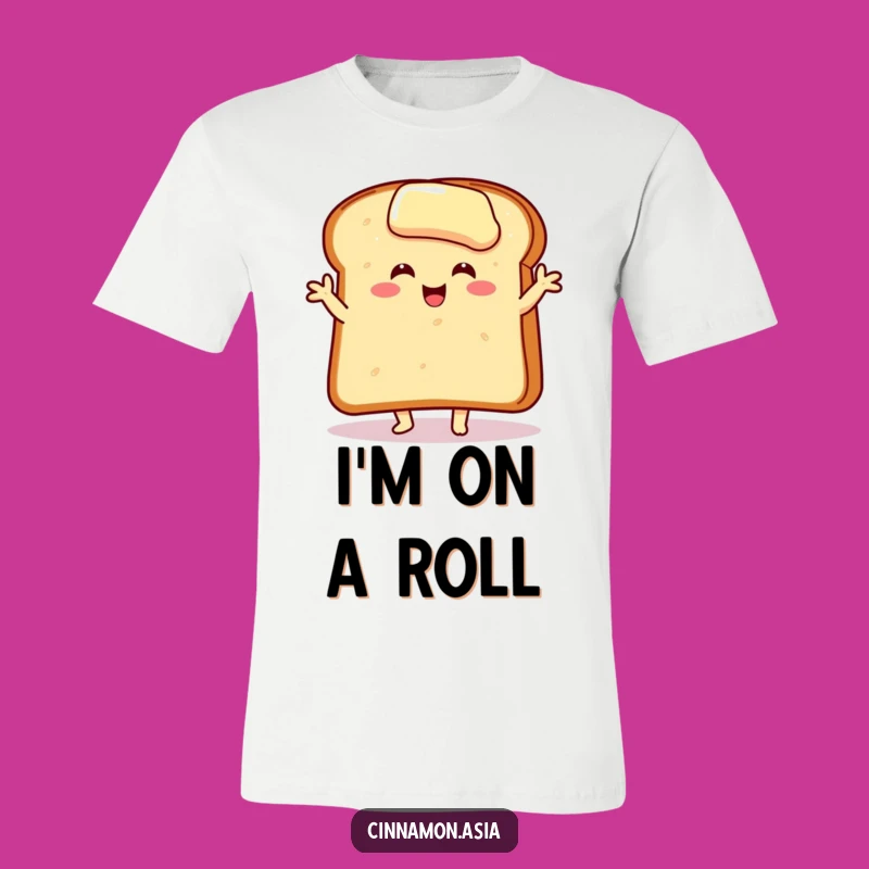 Funny Dancing Toast T-Shirt: Buttered Slice Doing a Joyful Pose, Ideal Funny Gift for Foodies!